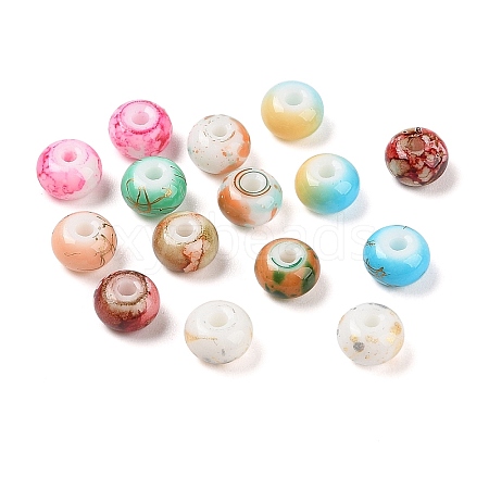 Opaque Spray Painted Glass Beads X1-GLAA-G118-01-1
