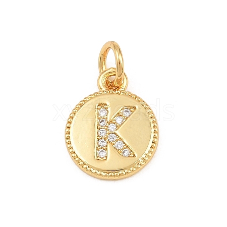 Brass Micro Pave Clear Cubic Zirconia Charms CU-CBA56CE-12G-K-1