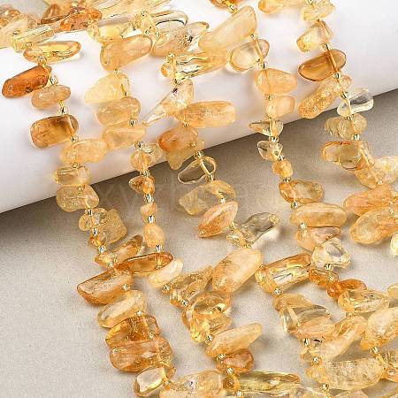 Heated Natural Citrine Beads Strands G-F821-C04-01-1