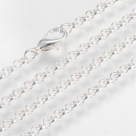 Iron Rolo Chains Necklace Making MAK-R015-60cm-S-1