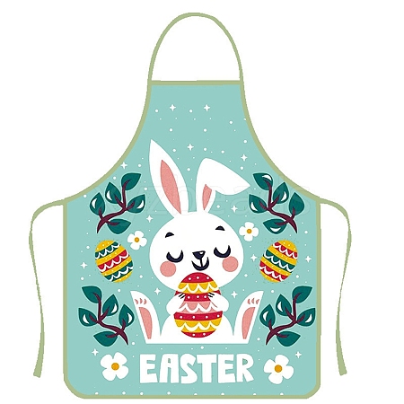 Cute Easter Rabbit Pattern Polyester Sleeveless Apron PW-WG40759-04-1