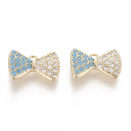 Brass Micro Pave Cubic Zirconia Charms ZIRC-F102-04B-1