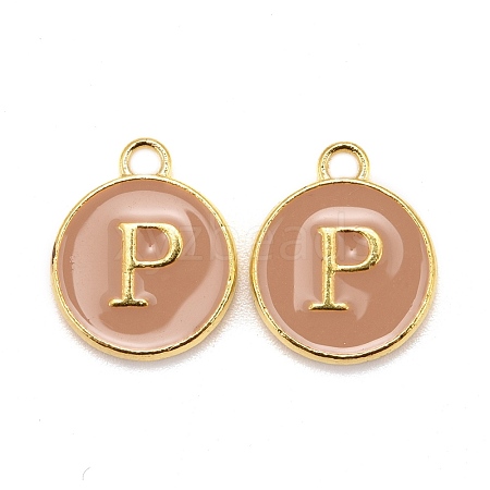 Golden Plated Alloy Enamel Charms X-ENAM-S118-06P-1