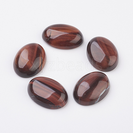 Natural Red Tiger Eye Flat Back Cabochons G-G741-30x40mm-13-1