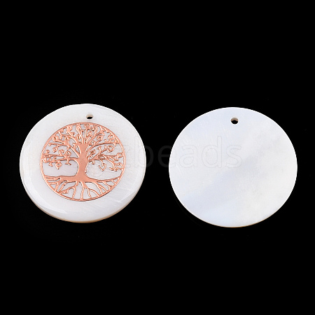 Freshwater Shell Pendants SHEL-Q016-017RG-1