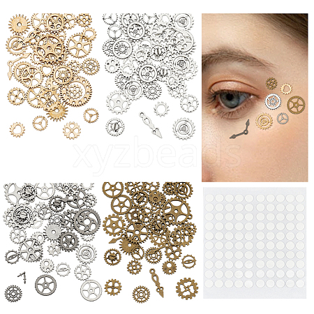 WADORN 132Pcs 4 Color Alloy Cabochons DIY-WR0003-98-1