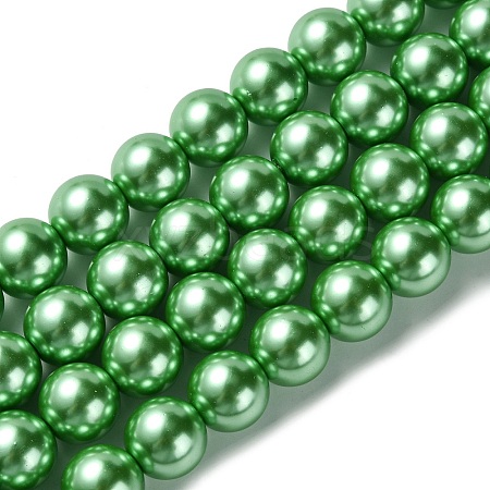 Electroplate Glass Pearl Beads Strands HY-F001-14mm-02-1