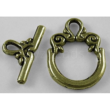 Tibetan Style Zinc Alloy Toggle Clasps X-MLF1009Y-NF-1