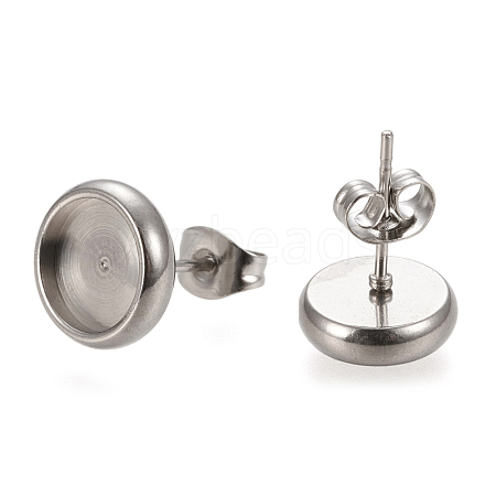 Non-Tarnish 304 Stainless Steel Stud Earring Settings STAS-K202-05C-P-1