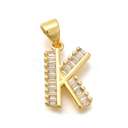 Rack Plating Brass Micro Pave Cubic Zirconia Pendants KK-L226-100G-K-1