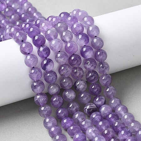 Natural Amethyst Beads Strands G-M445-8MM-01A-1