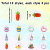 48Pcs 12 Styles Easter Theme Printed Wooden Beads WOOD-SC0001-61-2