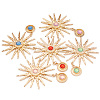 5Pcs 5 Colors Alloy with Resin Big Pendants FIND-TA0004-16-2