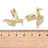 Rack Plating Brass Colorful Cubic Zirconia Bird Connector Charms KK-C084-14G-3