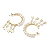 Star Shell Pearl Dangle Stud Earrings EJEW-JE06186-01-4