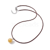 Natural Citrine Round Pendant Necklaces NJEW-JN04478-04-3