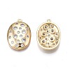 Brass Micro Pave Clear Cubic Zirconia Pendants KK-N232-258-2