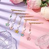 Heart Shell Pearl & Alloy Enamel Butterfly Charm Hair Bobby Pin PHAR-JH00109-2