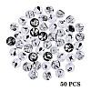 50Pcs Retro Black and White Picture Glass Cabochons GGLA-SZ0001-24-3