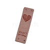 Rectangle with Heart Imitation Leather Label Tags PW-WGCF74B-01-1