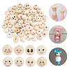 ARRICRAFT 80Pcs 8 Styles Printed Wood European Beads WOOD-AR0001-37-1