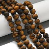 Frosted Natural Tiger Eye Beads Strands X-G-Q177-A01-01-2
