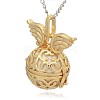 Golden Tone Brass Hollow Round Cage Pendants KK-J233-03G-2