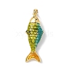Brass Enamel Pendants KK-Z124-03G-02-1