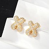 Brass Micro Pave Cubic Zirconia Stud Earrings EJEW-Z091-04G-X-4