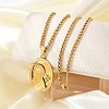 304 Stainless Steel Virgin Mary Pendant Wheat Chain Necklaces for Men NJEW-S387-09G-04-1