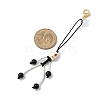 Halloween Theme Skeleton Glass Seed & Natural Black Onyx & Synthetic Turquoise Beaded Pendant Decorations HJEW-MZ00284-06-3
