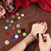 1Pc Stainless Steel Hollow Flat Round with Tree of Life Diffuser Locket Pendant Necklaces & 1Pc Slider Bracelets Sets SJEW-PH0001-27-3