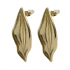 304 Stainless Steel Leaf Stud Earring for Women EJEW-C092-01G-1