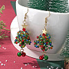 Glass Seed Beaded Dangle Earrings EJEW-MZ00170-2