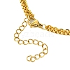 Double Layers Iron & Brass Cubic Zirconia & 304 Stainless Steel Pendant Necklaces NJEW-JN04924-5