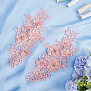 Flower Pattern Polyester Embroidered Lace Appliques DIY-WH0308-455A-4