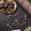  DIY Cross Pendant Necklace Making Kit WOOD-NB0002-09-4