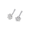 S999 Fine Silver Clear Cubic Zirconia Stud Earrings EJEW-M064-01S-02-1