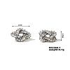 Geometric Brass Clear Cubic Zirconia Earring Sets FY3551-1-1