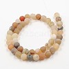 Frosted Round Natural Agate Beads Strands G-O038-04B-3