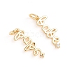 Brass Micro Pave Cubic Zirconia Pendants ZIRC-E164-28G-2