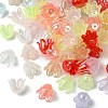 6-Petal Imitation Jelly Acrylic Bead Caps JACR-FS0001-02-3