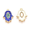 Brass Micro Pave Cubic Zirconia Charms KK-G391-04G-2