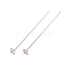 Brass Micro Pave Cubic Zirconia Stud Earring Findings CU-CBA4618-01P-02-1