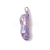 Electroplated Natural Quartz Crystal Pendants PALLOY-JF03363-2