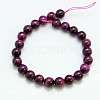 Natural Magenta Tiger Eye Beads Strands G-C076-10mm-1C-2