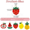 5Pcs 5 Styles Glass Seed Beaded Pendants PALLOY-CJ00126-2
