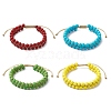 Round Synthetic Turquoise  Braided Bead Bracelets BJEW-JB11160-1