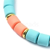 Polymer Clay Column Beaded Stretch Bracelets BJEW-JB09782-7