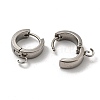 Tarnish Resistant 201 Stainless Steel Huggie Hoop Earrings Findings STAS-A167-01S-P-2